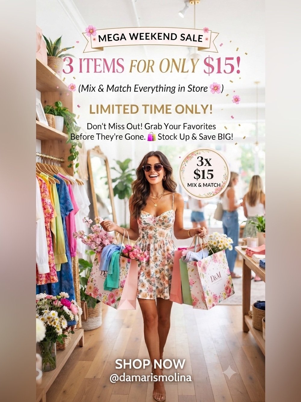 🌸 3 X $15